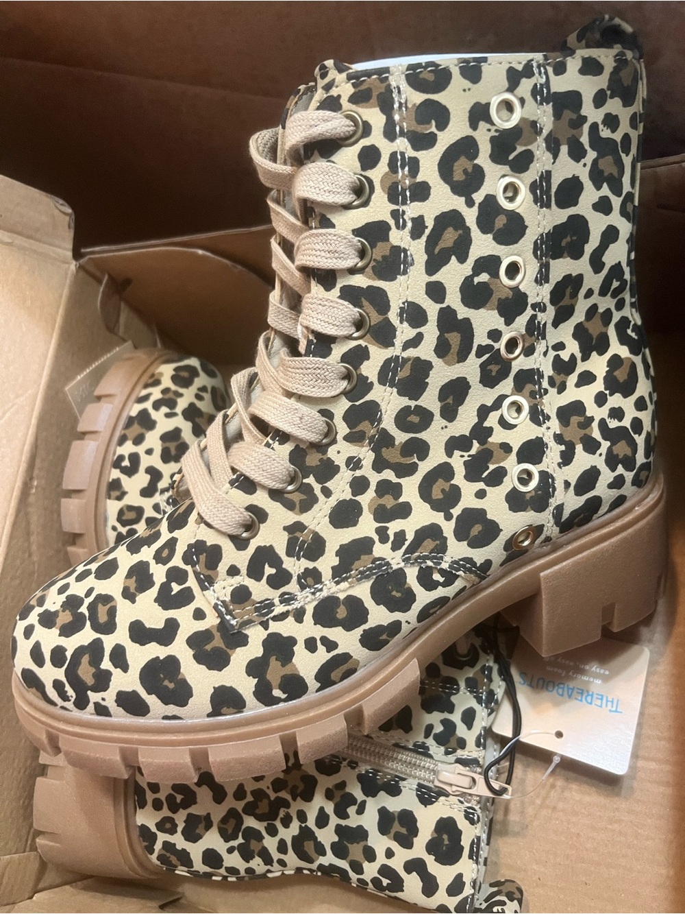 The Blakely Leopard Ankle Boots.  Size 3